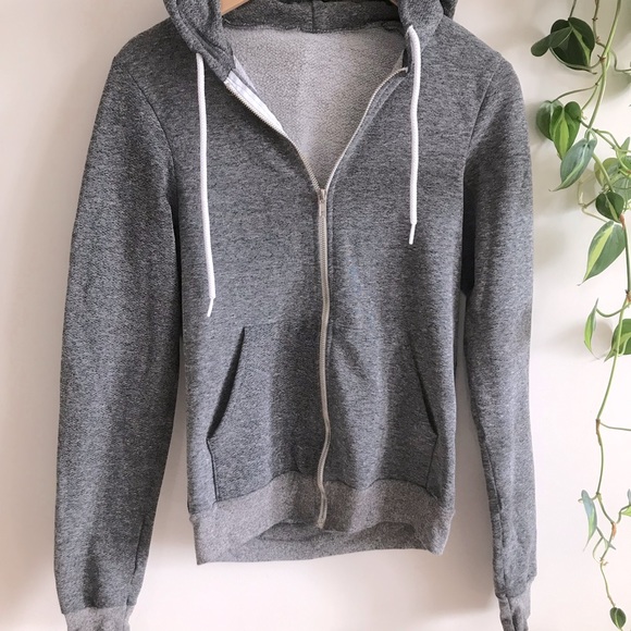 American Apparel | peppered charcoal fleece hoodie - Picture 2 of 5